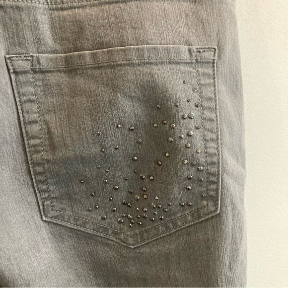 BETTY BARCLAY SZ 12 For Elements Grey Blinged Pockets Jeans Style Pants Trousers - Picture 5 of 9